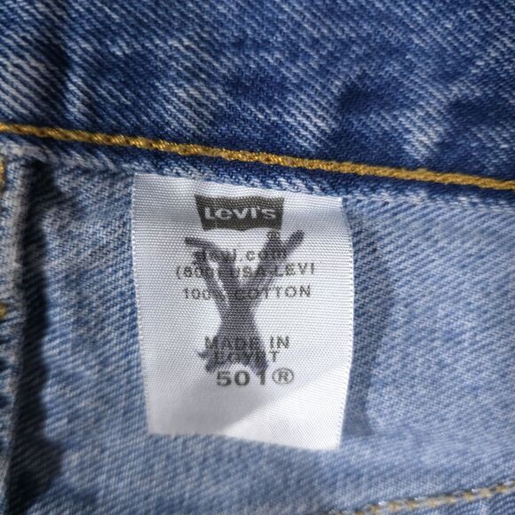 Levis 501 Light Wash Jeans 38x30 VTG 90s Retro Button Fly Distressed Grunge Work - Picture 12 of 16